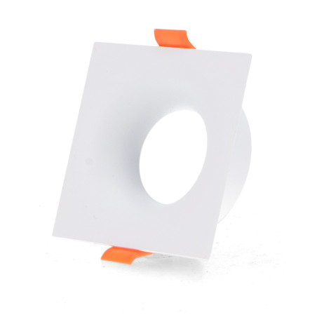 Aro Fijo Cuadrado Blanco Serie Infinity Para Gu10/mr16