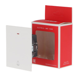 Interruptor Simple Pulsador con Indicador Luminoso - CC  Blanco