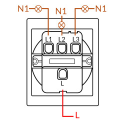 Interruptor Simple Triple - CC  Blanco