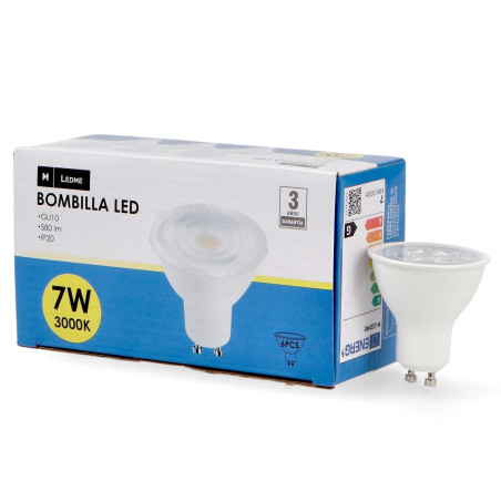 Bombilla LED GU10 Smd Plus 7W 60º - Pack 6  4000K