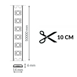 Tira de Led 220V Smd Work 12W/m con Bobina - 50 Metros  6000K
