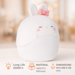 Lámpara/ Despertador táctil infantil LED Rabbit  3000K