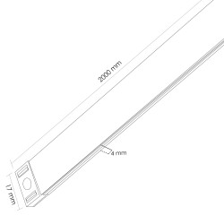 Carril magnético Serie 5mm - 2 metros  Blanco