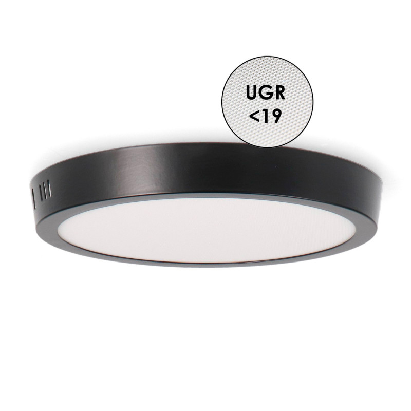 Panel de Superficie Circular Negro 20W CCT