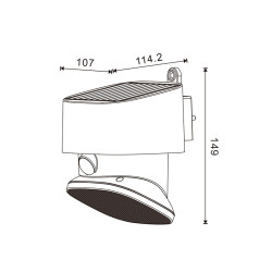 Aplique Led Solar Black Flat - DSC  4000K