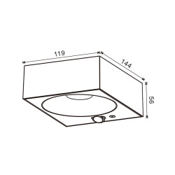 Aplique Led Solar Black Bin - DSC  4000K