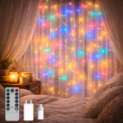 Cortina de Guirnalda Exterior LED con Usb 3*2m Double RGB  RGB