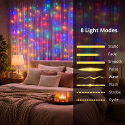 Cortina de Guirnalda Exterior LED con Usb 3*2m Double RGB  RGB