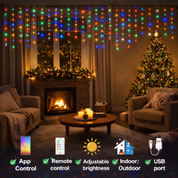 Cortina de Guirnalda Exterior LED con Usb 3*2m Double RGB  RGB