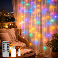 Cortina de Guirnalda Exterior LED con Usb 3*1m Double RGB  RGB