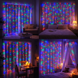 Cortina de Guirnalda Exterior LED con Usb 3*1m Double RGB  RGB