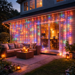 Cortina de Guirnalda Exterior LED con Usb 3*1m Double RGB  RGB