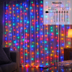 Cortina de Guirnalda Exterior LED con Usb 3*1m Double RGB  RGB