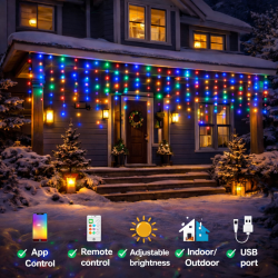 Cortina de Guirnalda Exterior LED con Usb 3*1m Double RGB  RGB