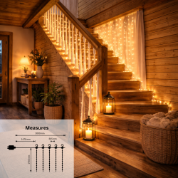 Cortina de Guirnalda Exterior LED con Usb 3*2m  2700K