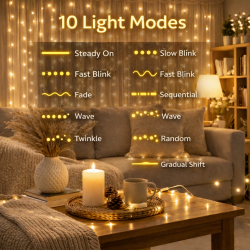 Cortina de Guirnalda Exterior LED con Usb 3*1m  2700K