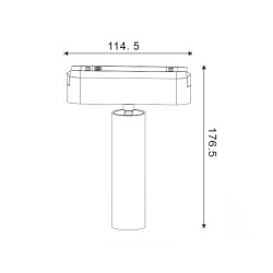 Foco LED Mildean Serie 5mm 15W para carril magnético Blanco 42V  CCT