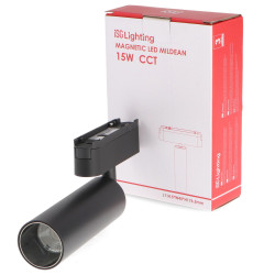 Foco LED Mildean Serie 5mm 15W para carril magnético Negro 42V  CCT