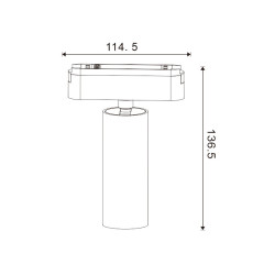 Foco LED Mildean Serie 5mm 12W para carril magnético Negro 42V  CCT