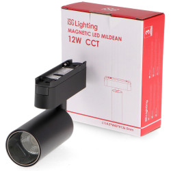 Foco LED Mildean Serie 5mm 12W para carril magnético Negro 42V  CCT
