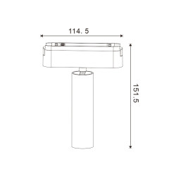 Foco LED Mildean Serie 5mm 7W para carril magnético Blanco 42V  CCT