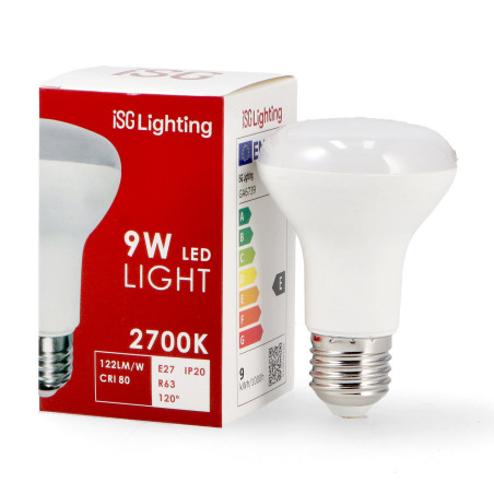 Bombilla LED E27 R63 9W  6000K