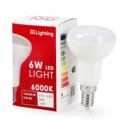 Bombilla LED E14 R50 6W  6000K