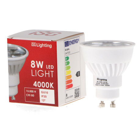 Bombilla LED GU10 Cob Pro 8W 12º  2700K