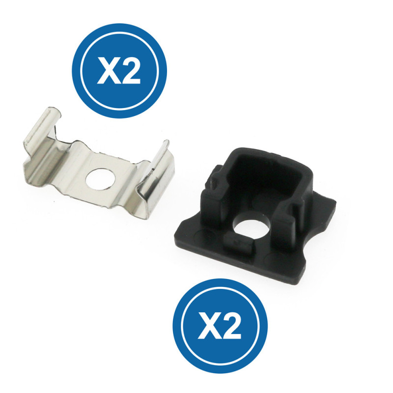 Pack 2 tapones y 2 grapas para Perfil LM3720