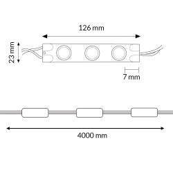 Cadena de 20 Módulos de 3 LED SMD Sanan 220V AC 3W  6000K