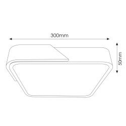 Plafon LED White Wood Square 24W  CCT