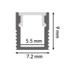 Perfil de aluminio Fine - 2 metros  Aluminio