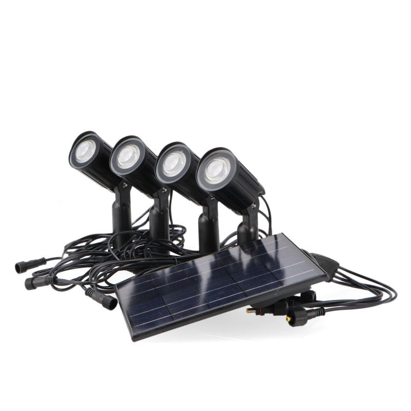 Kit de 4 Focos Solares LED con Pincho Roxi  3000K