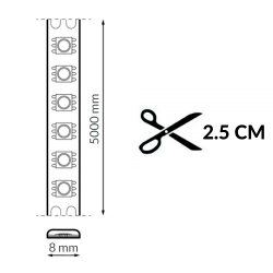 Tira LED 24V SMD Ziadna IP65 18W/m - 5 Metros  4000K