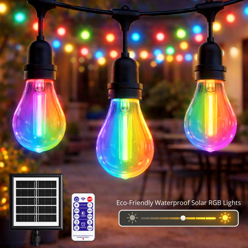 Guirnalda Led Solar de 10 bombillas 7,5M Exterior IP65 RGB