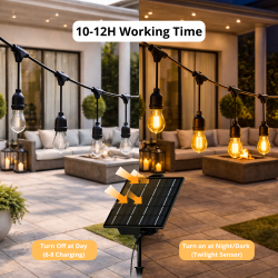 Guirnalda Led Solar de 10 bombillas 7,5M Exterior IP65  3000K