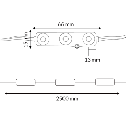 Cadena de 20 Módulos de 3 LED SMD Samsung 220V AC 2W  6500K