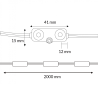 Cadena de 20 Módulos de 2 LED SMD Samsung 12V DC 1W  6000K