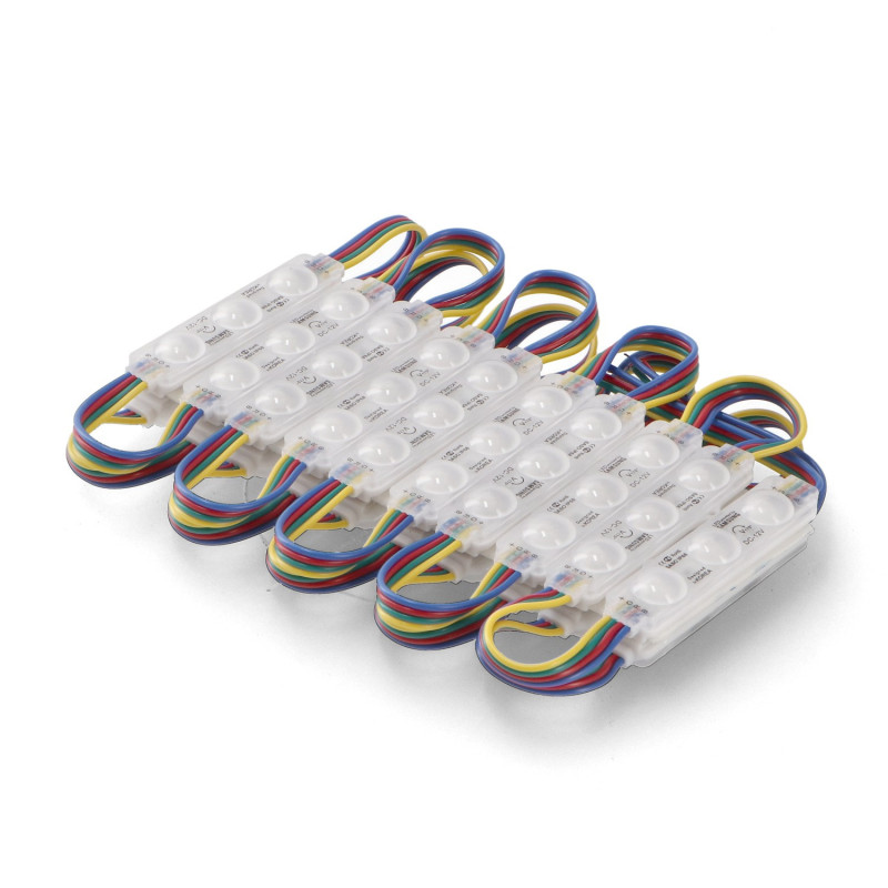 Cadena de 20 Módulos de 3 LED SMD Samsung 12V DC 1W  RGB