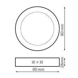 Panel de Superficie Serie Slim Circular 5W  6000K