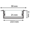 Perfil de aluminio Long Lacado Negro - 2 metros  Negro