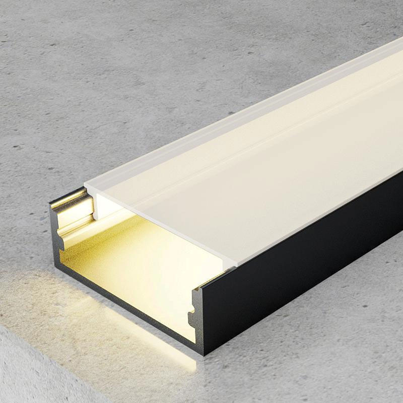 Perfil de aluminio Minim Lacado Negro - 2 metros  Negro