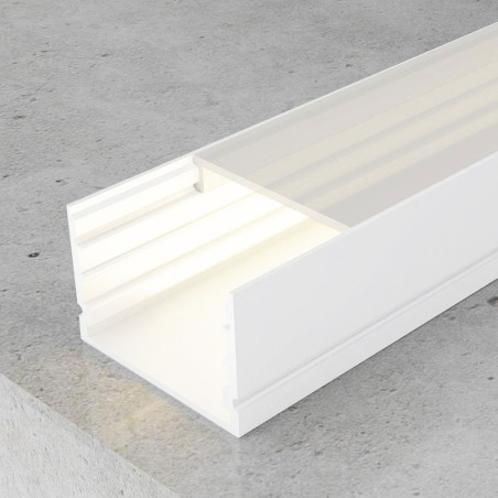 Perfil de aluminio Rok Lacado Blanco - 2 metros  Blanco