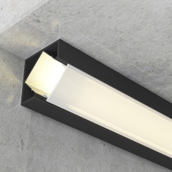 Perfil de aluminio Kopep Lacado Negro - 2 metros  Negro