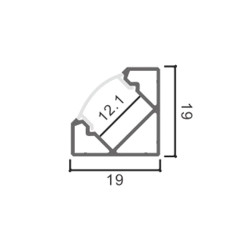 Perfil de aluminio Kopep Lacado Blanco - 2 metros  Blanco