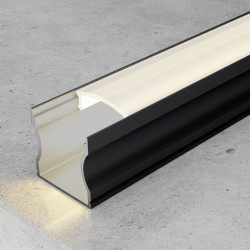 Perfil de aluminio High Lacado Negro - 2 metros  Negro
