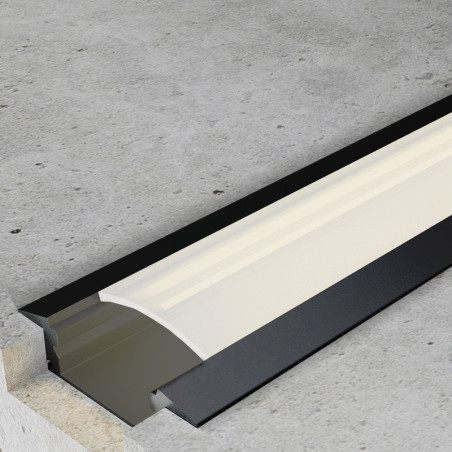 Perfil de aluminio Sub Lacado Negro - 2 metros  Negro