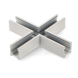 Unión en X Horizontal para Carril Magnético Serie 16mm  Blanco