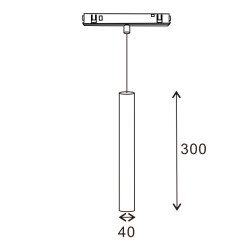 Foco LED Serie 16mm 10W para carril magnético Negro 48V  4000K