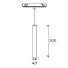 Foco LED Serie 16mm 10W para carril magnético Negro 48V  3000K